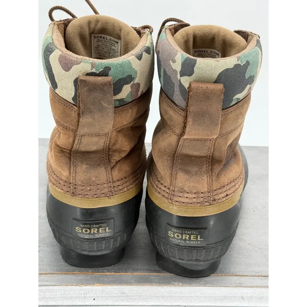 Sorel Cheyanne II Waterproof Duck Boots Camo Men's 9.5 Brown Black Gorpcore